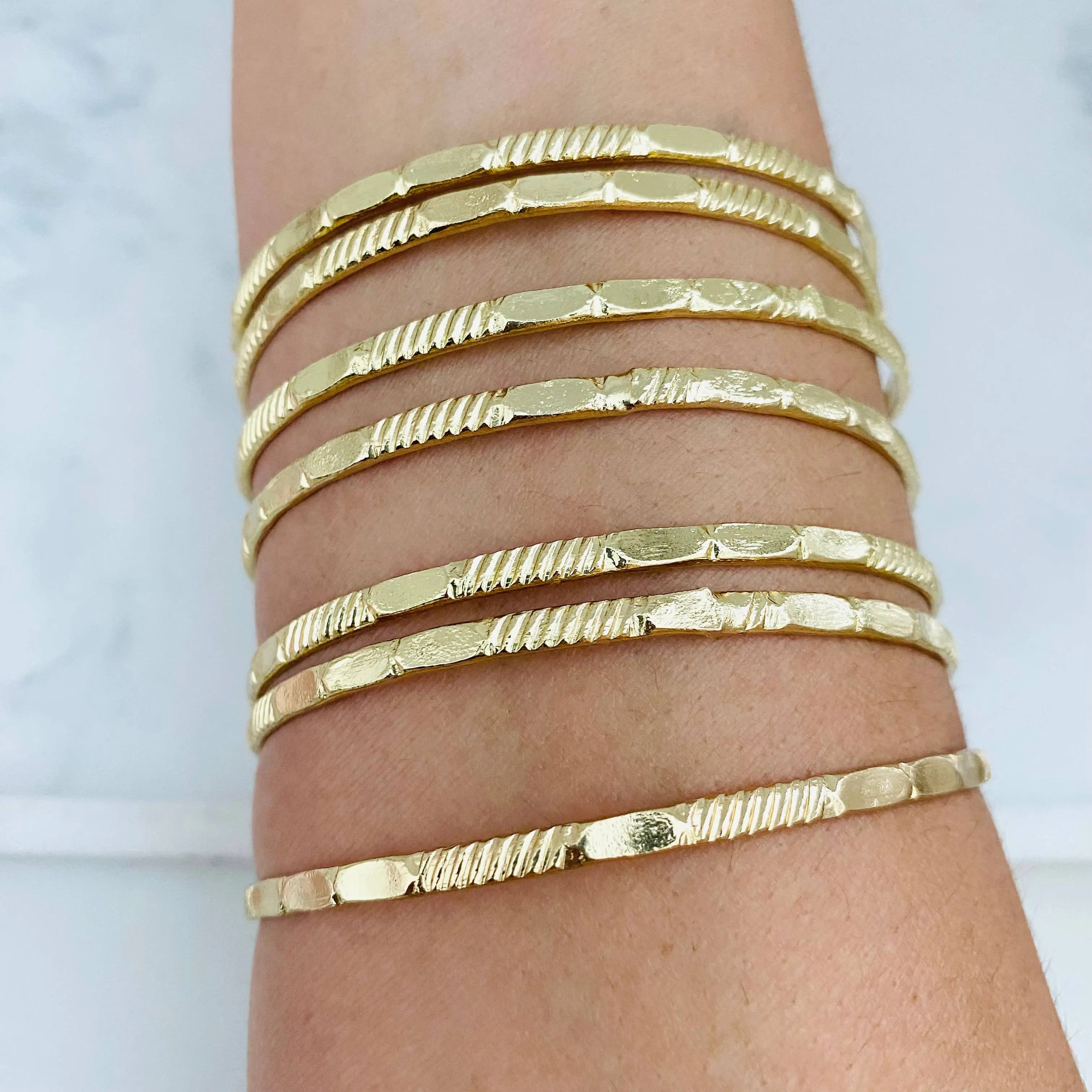 Hammered Bangles, Gold Bangle Set, Bangle Bracelet Set