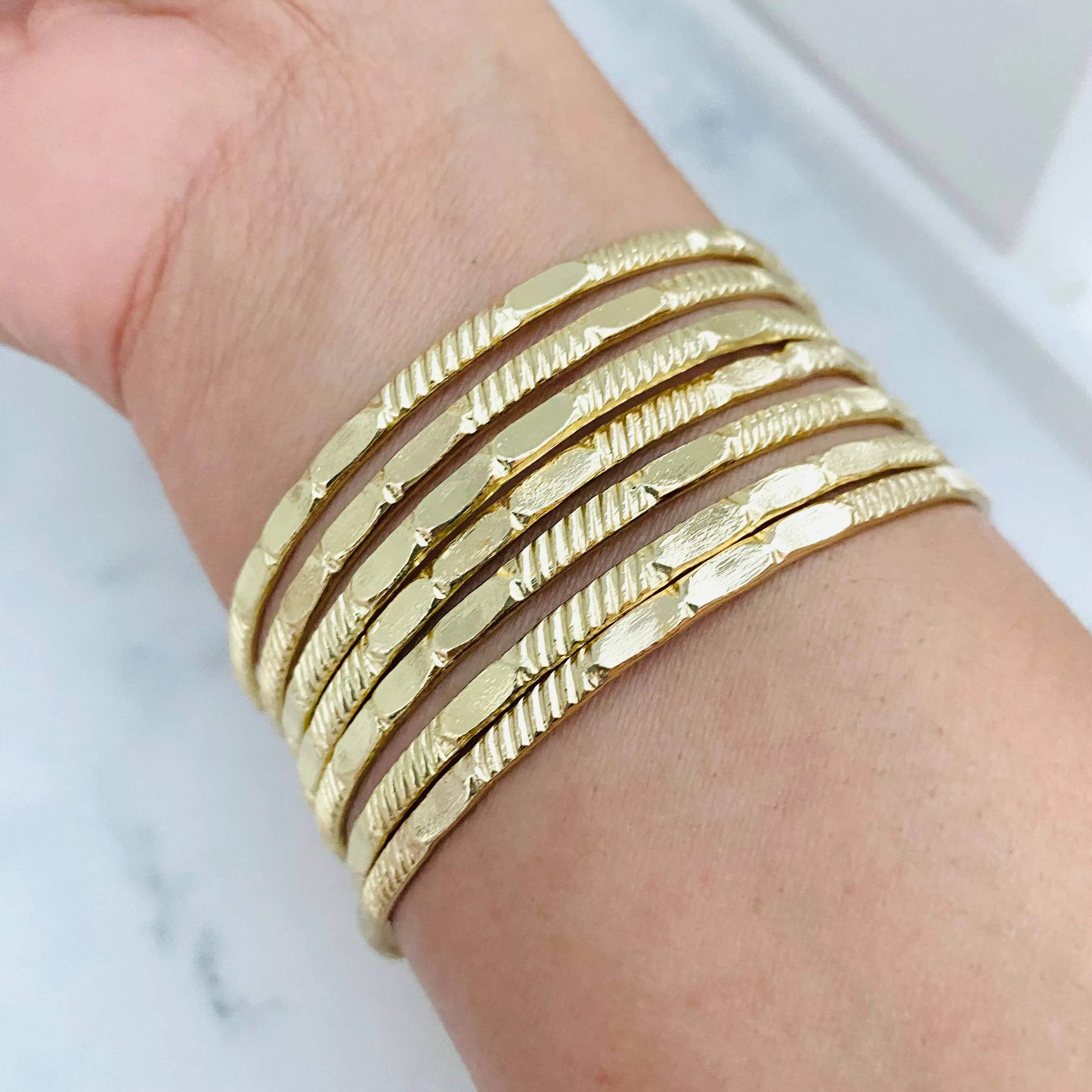 Hammered Bangles, Gold Bangle Set, Bangle Bracelet Set