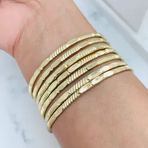 Hammered Bangles, Gold Bangle Set, Bangle Bracelet Set