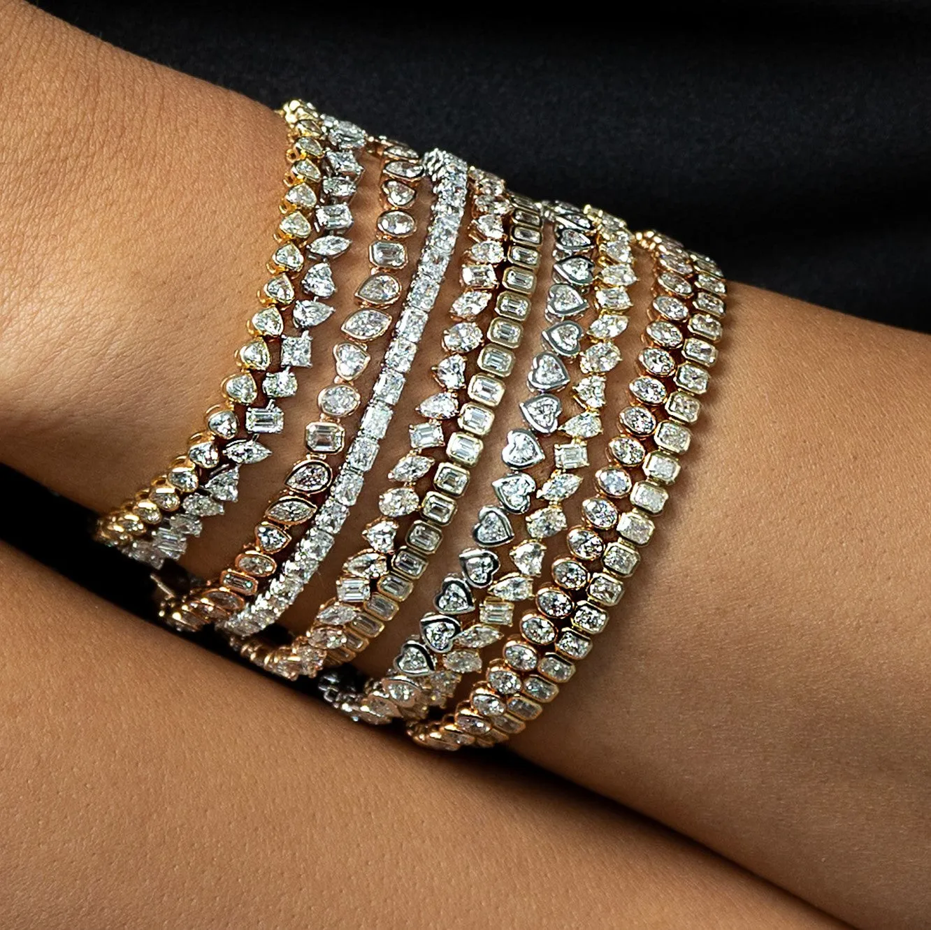 Heart Diamond Tennis Bracelet
