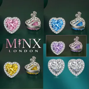 Heart Earrings | Heart Shape Earrings | Diamond Heart Earrings | Coloured Diamond Heart Ear Studs | Ear Studs | Heart Ear Studs | Womens