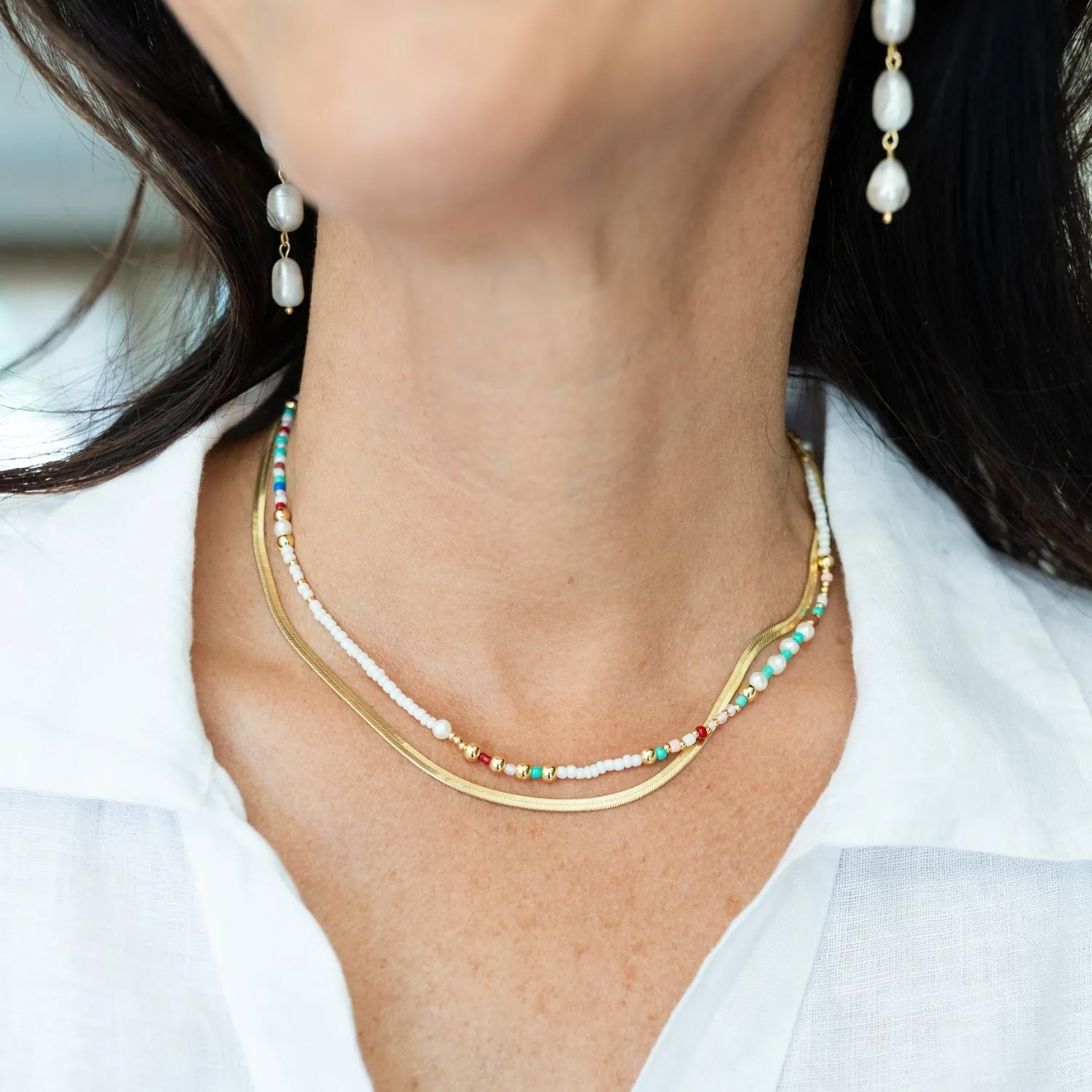 Herringbone chain necklace