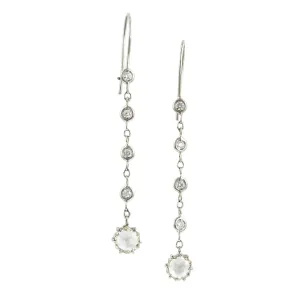 Hexagonal Rose Cut Diamond Drop Earrings