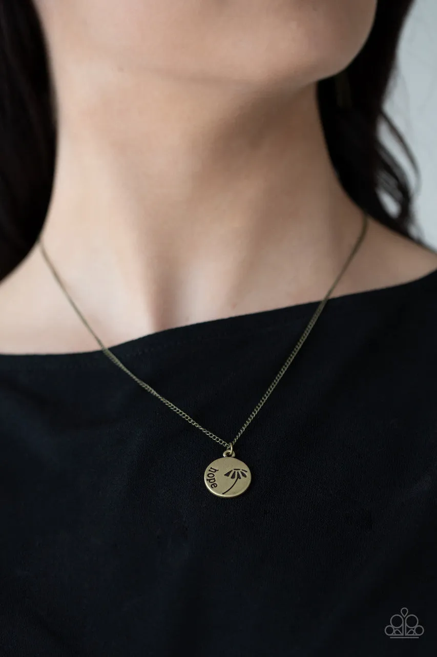 Hold on to Hope Brass Paparazzi Necklace