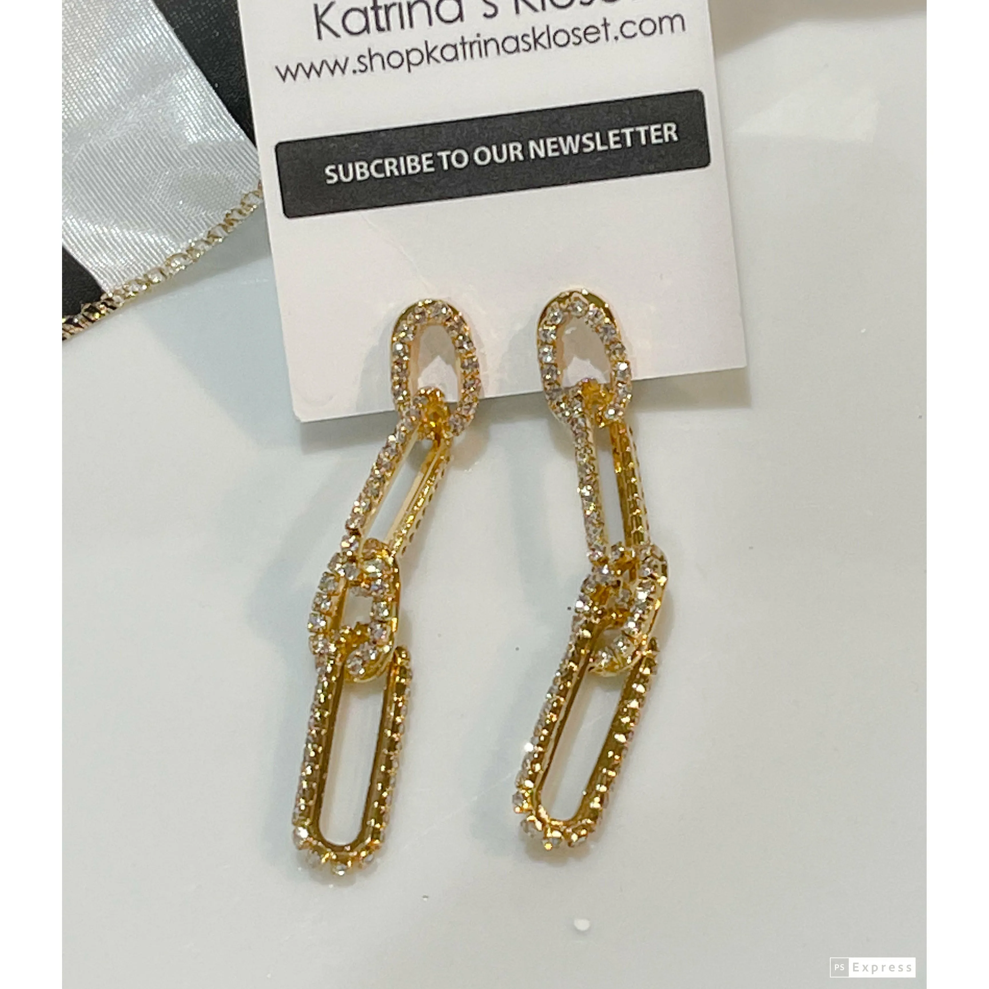 Holiday Sparkle Chain Link Earrings