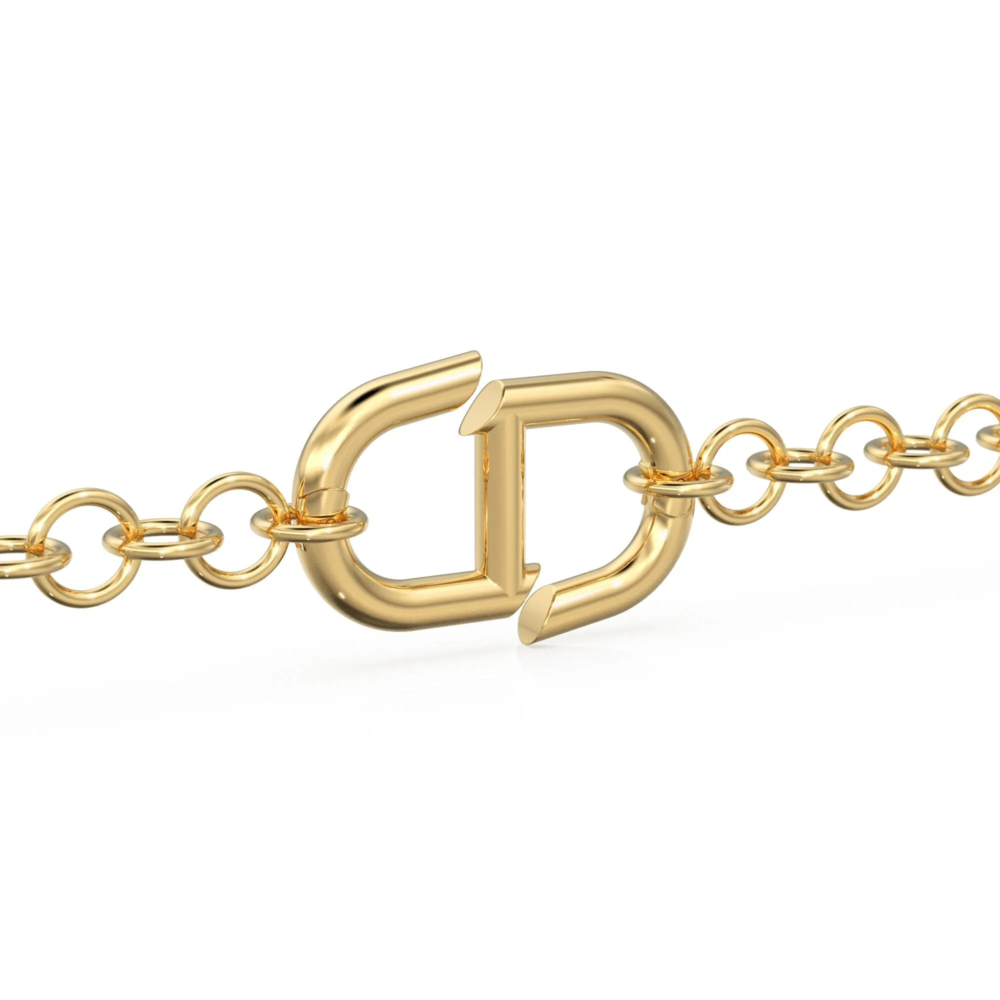 HUGE BIG 25mm 14K Solid Gold Mariner Link Connector / White Gold Solid Gold Charm Holder / Mariner Link Openable Charm / Connector Clasp