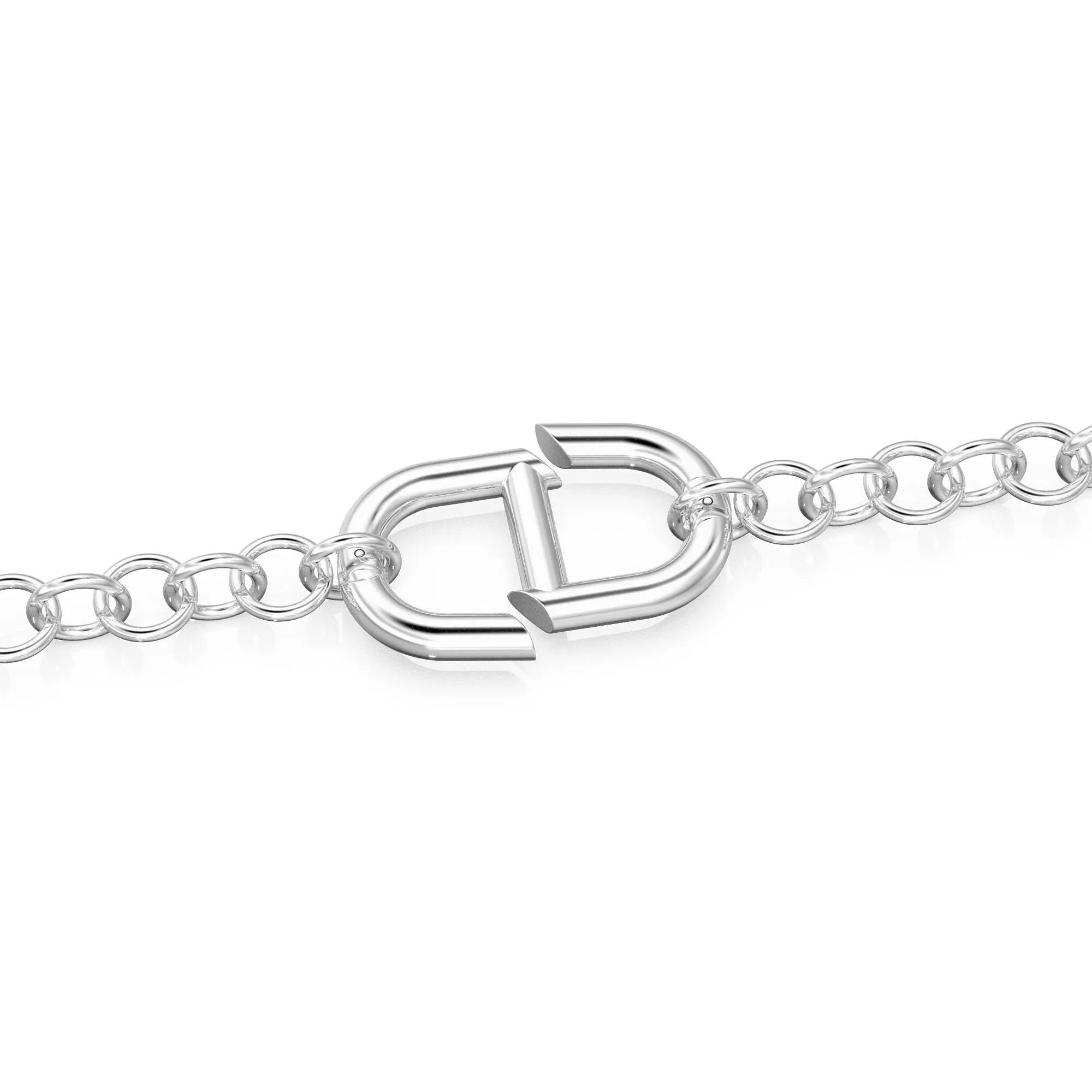 HUGE BIG 25mm 14K Solid Gold Mariner Link Connector / White Gold Solid Gold Charm Holder / Mariner Link Openable Charm / Connector Clasp