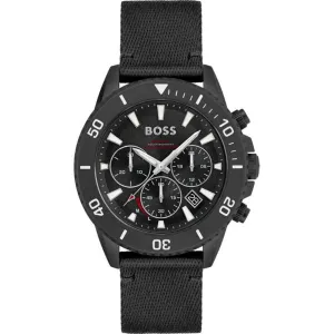 HUGO BOSS Admiral Black Plastic/Resin Strap Black Dial Chronograph Quartz Watch for Gents - 1513918