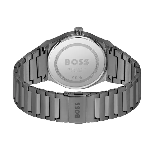 Hugo Boss Candor Grey Stainless Steel Grey Dial Quartz Watch for Gents - Boss 1514078