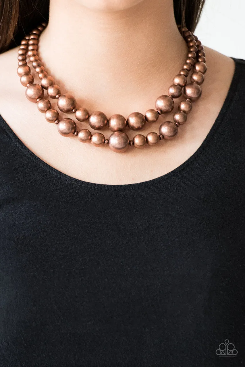 I Double Dare You Copper Paparazzi Necklace