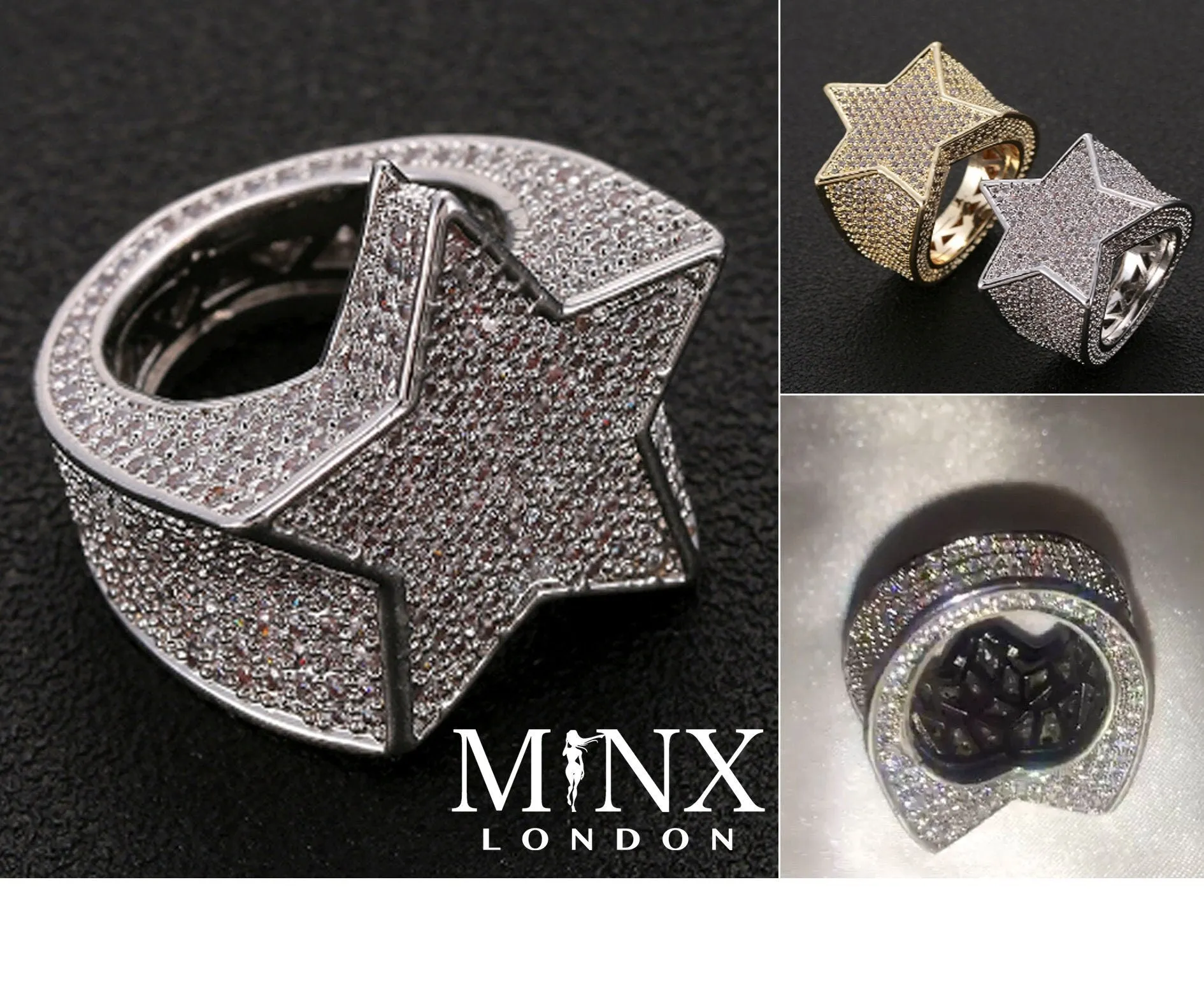 Iced out ring | Star Ring | Diamond Star Rings