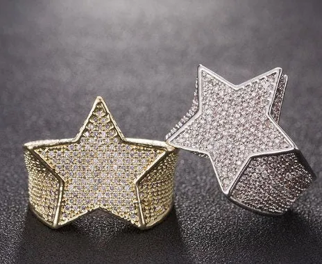 Iced out ring | Star Ring | Diamond Star Rings