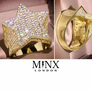 Iced out ring | Star Ring | Iced Star Ring | Gold Star Ring