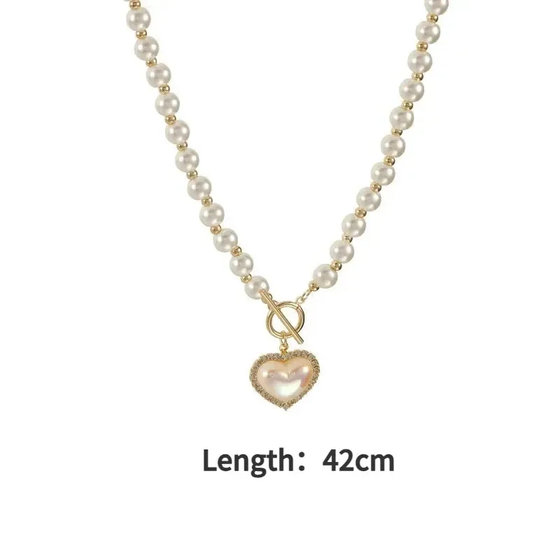 Imitation Collar Pearl OT Buckle Necklace