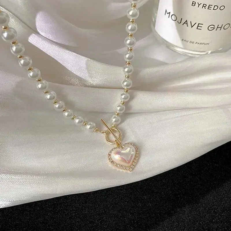 Imitation Collar Pearl OT Buckle Necklace