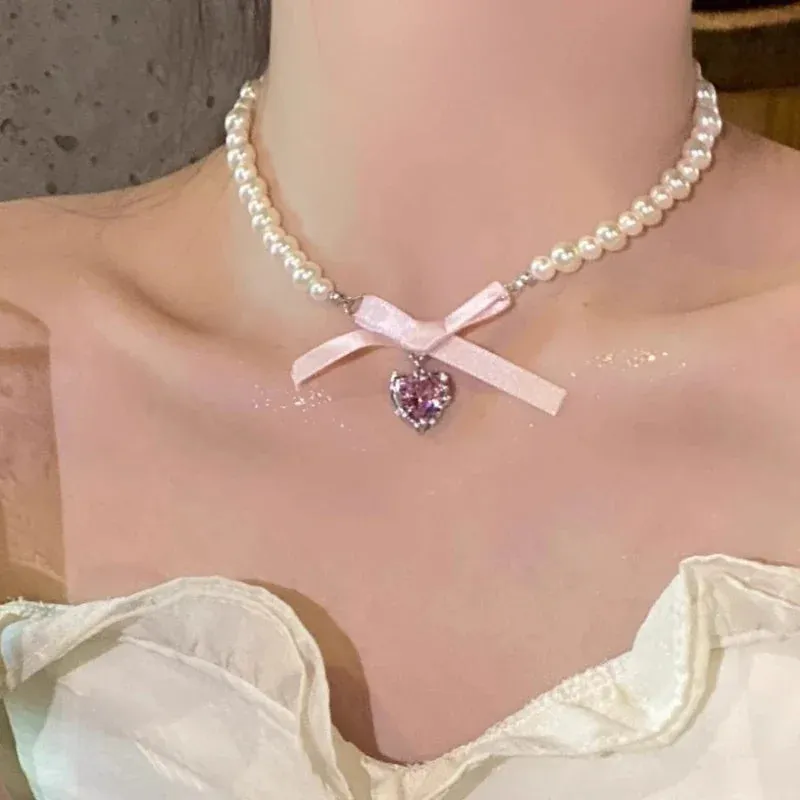 Imitation Collar Pearl OT Buckle Necklace