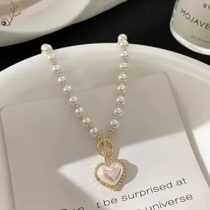 Imitation Collar Pearl OT Buckle Necklace
