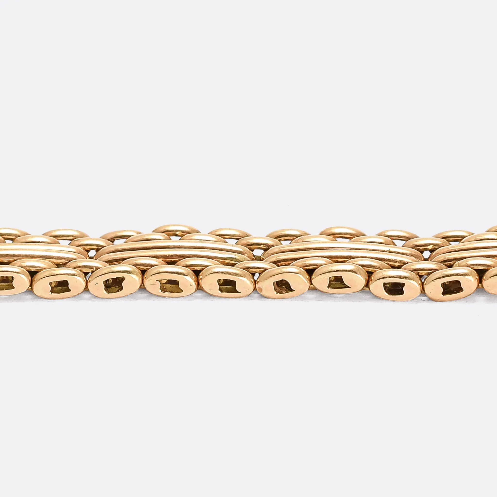 Imperial Russian 14k Gold Gate Link Bracelet