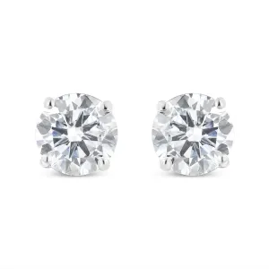 INFINITE JEWELS - Original 14k White Gold Solitaire Diamond Stud Earrings (1.5 Cttw, H-I Color, SI1-SI2 Clarity)