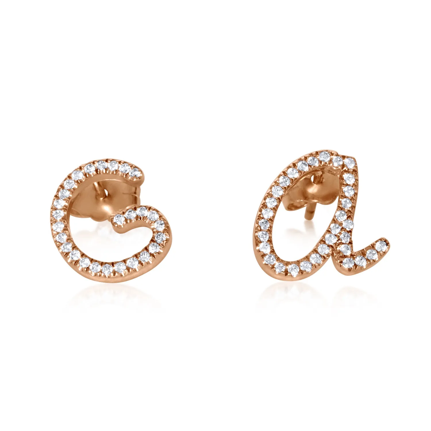 Initial Stud Earrings
