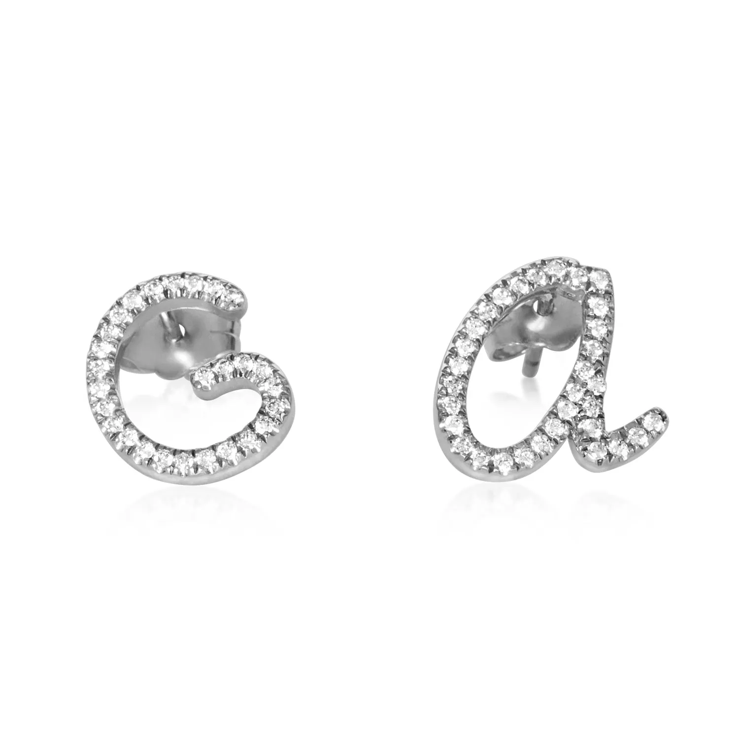 Initial Stud Earrings