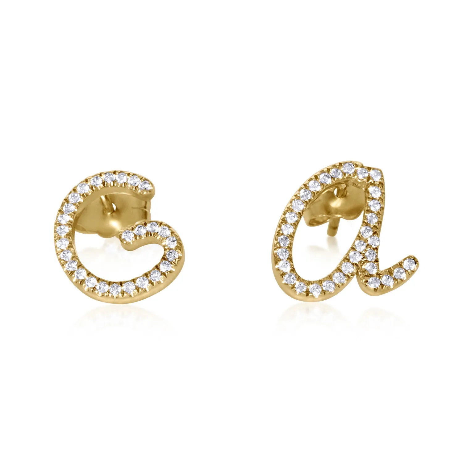 Initial Stud Earrings