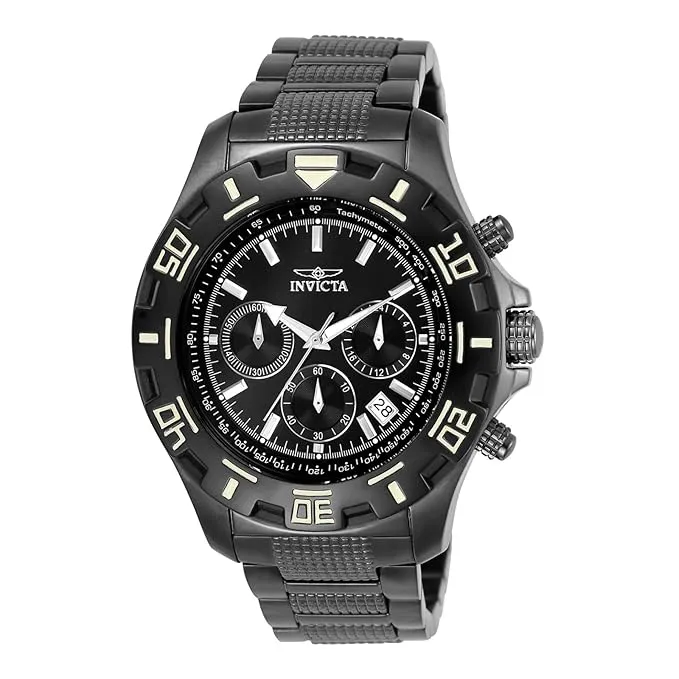 Invicta Stainless Steel Python Analog Black Dial, Band Color Gray Men's Watch-6412