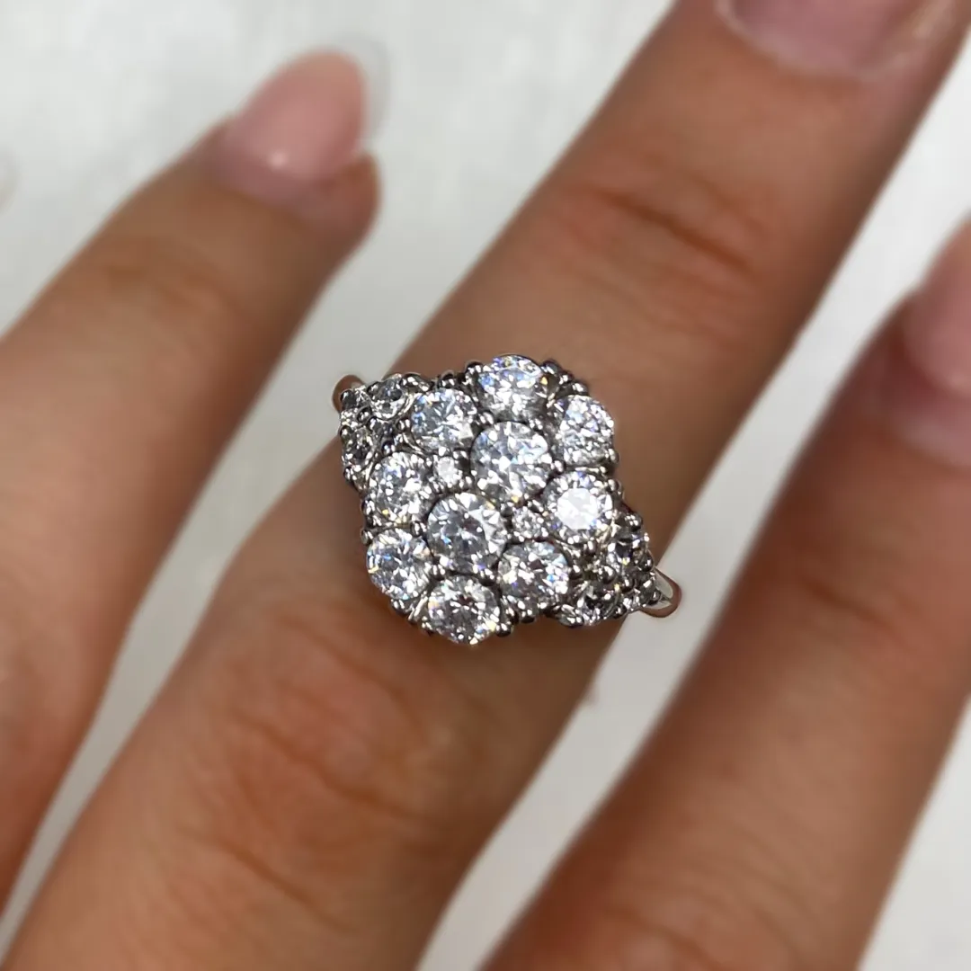 Jabel Oval Diamond Cluster Ring .93CTW