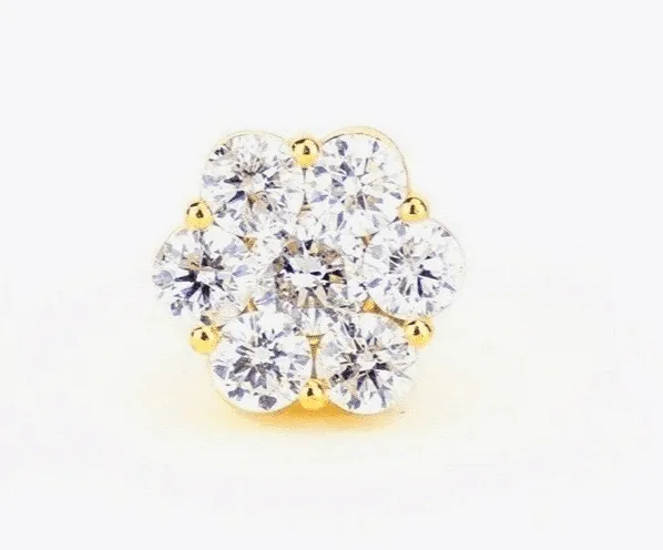 JDTK-floralearring2-   14k  Gold Custom Floral/Cluster Earrings with 3/4th CTTW Diamonds