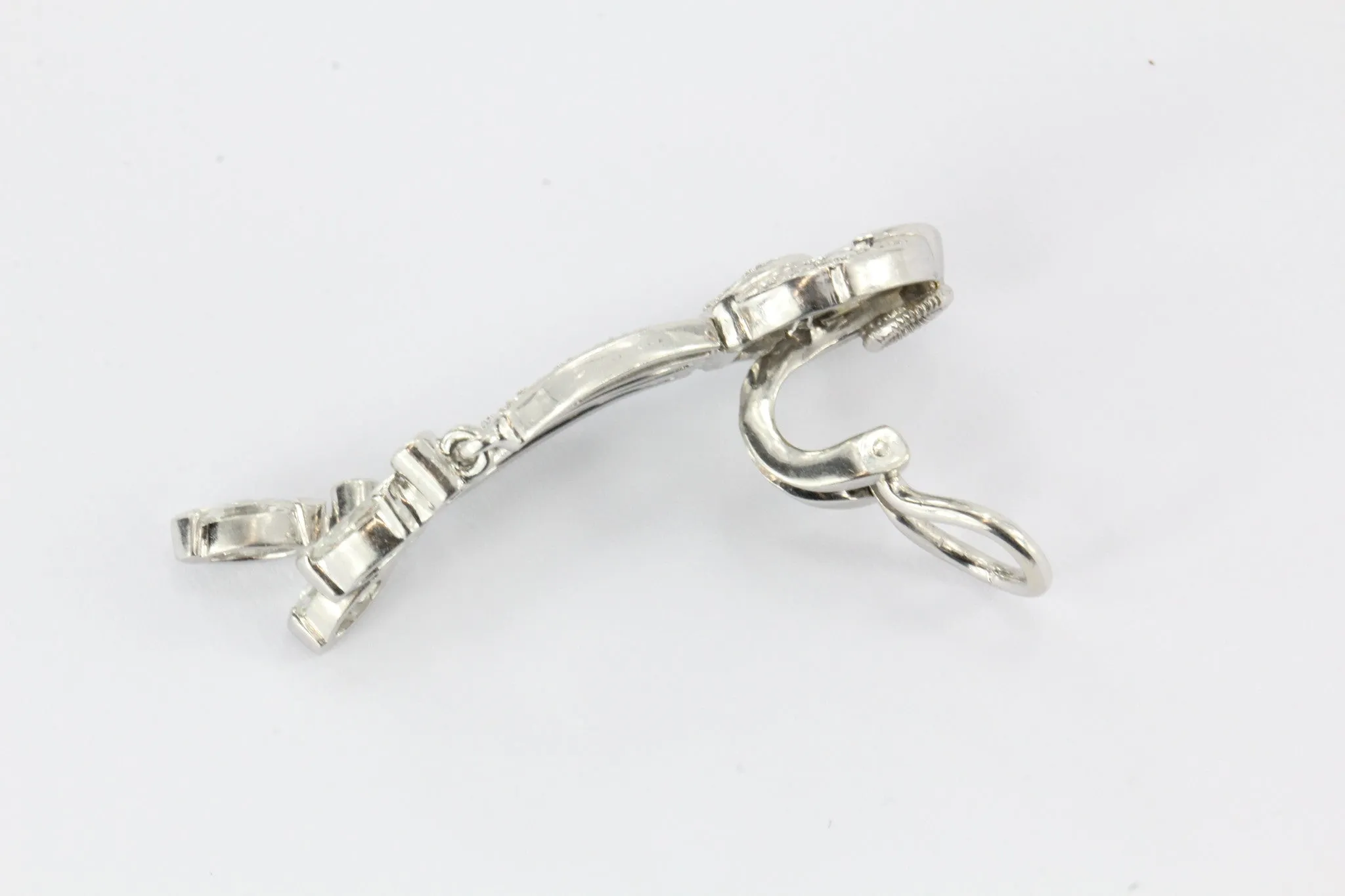 JE Caldwell Antique Platinum and Diamond French Post Earrings