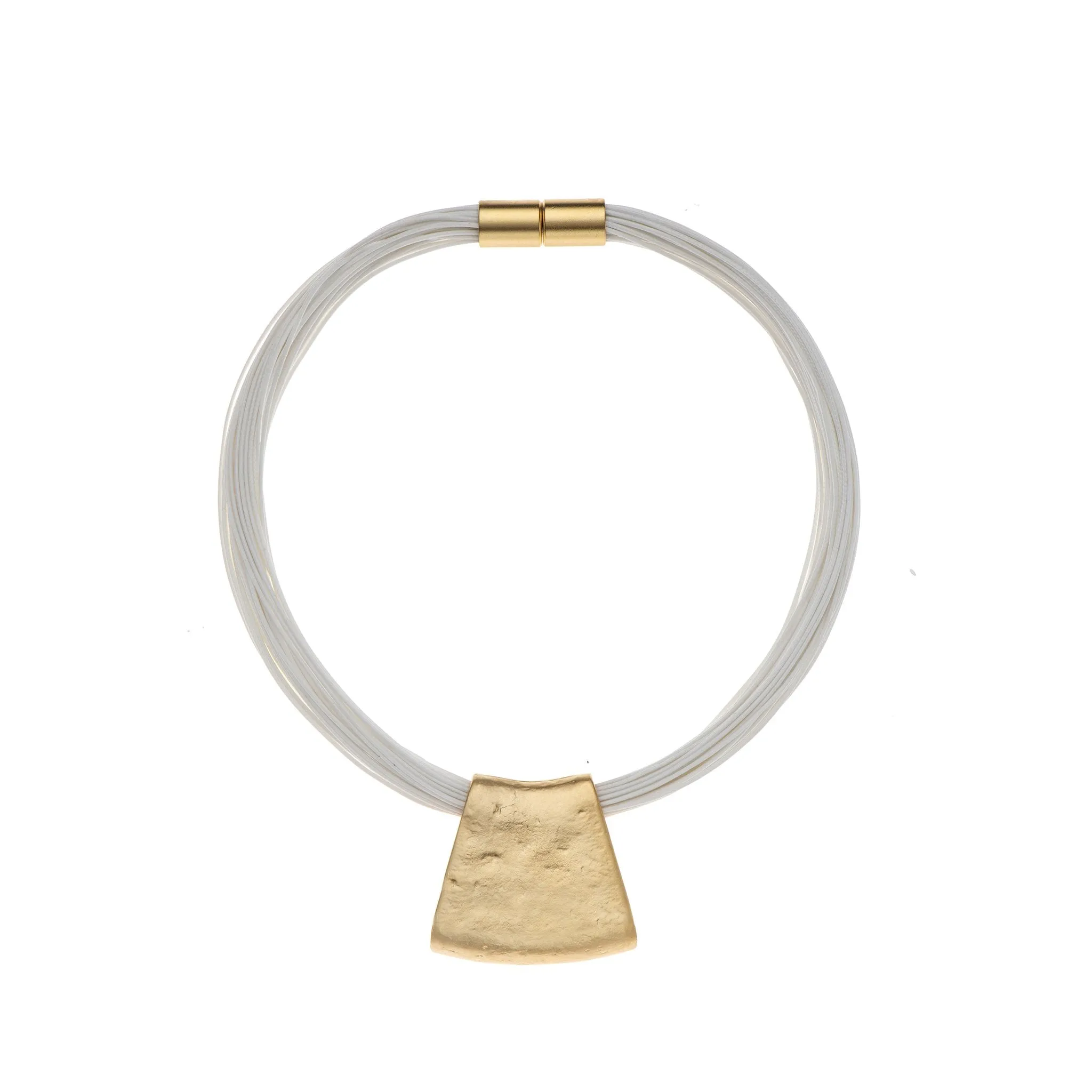 Jessica - Olive and grey cord with 24K gold pendant necklace