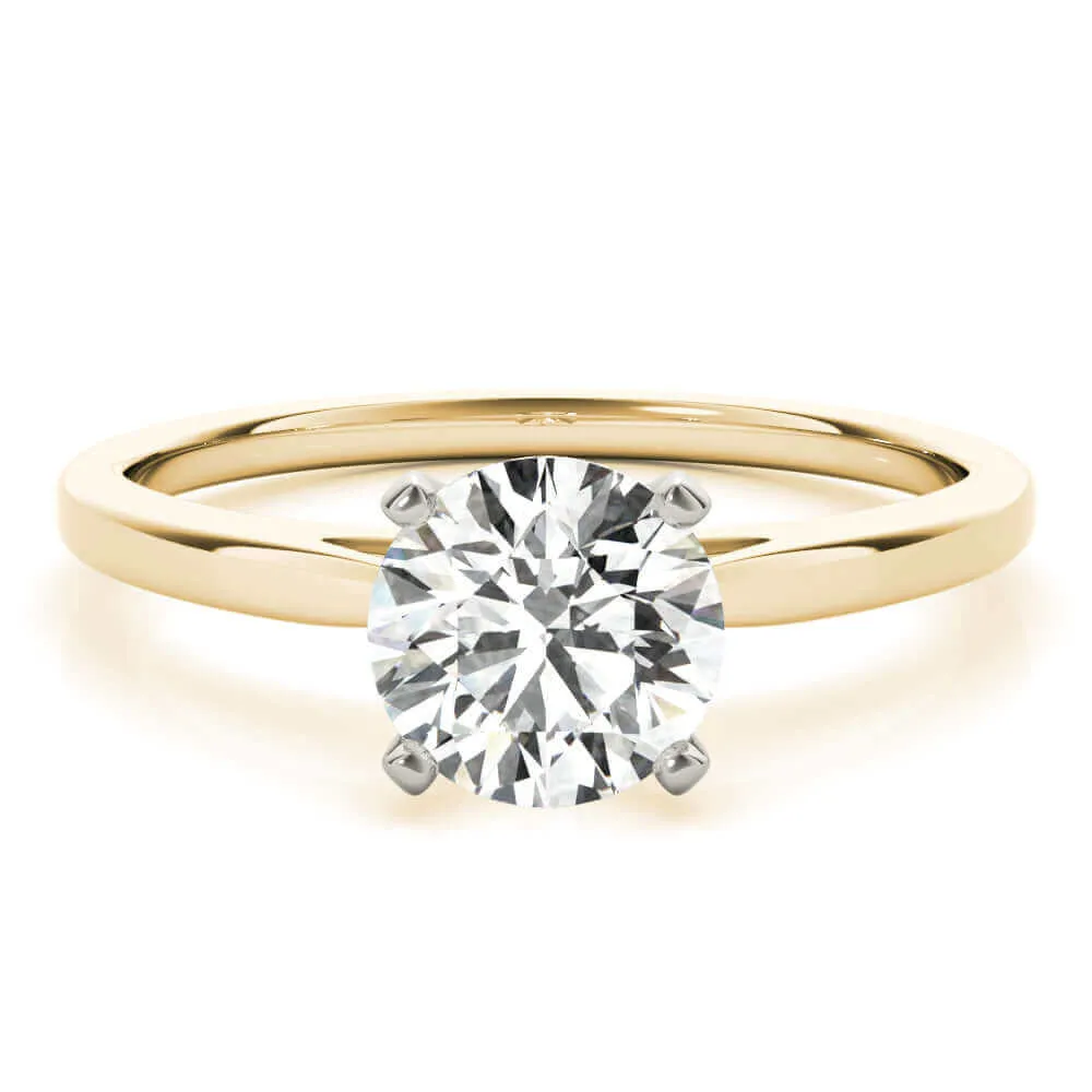 JewelMore 0.5 Carat & 1 Carat Certified 14K Diamond Cathedral Solitaire Engagement Ring for women (I-J Color, I2-I3 Clarity)
