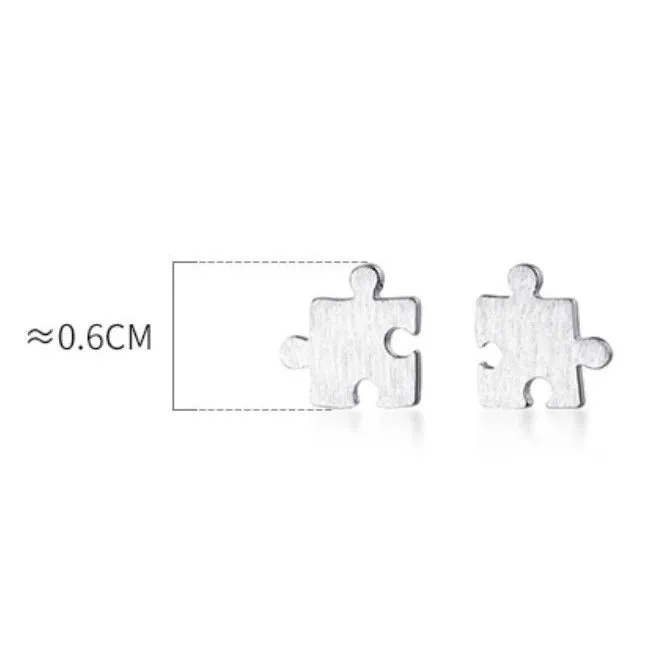 Jigsaw Puzzle Shape Studs Earrings-SS016