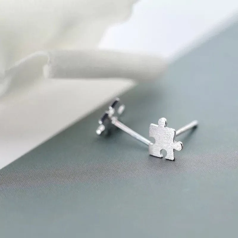 Jigsaw Puzzle Shape Studs Earrings-SS016
