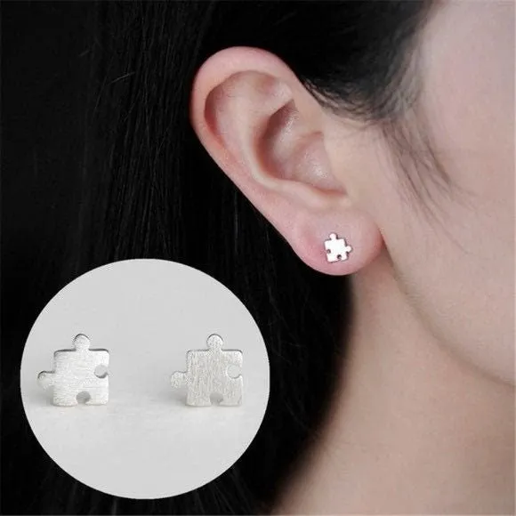 Jigsaw Puzzle Shape Studs Earrings-SS016