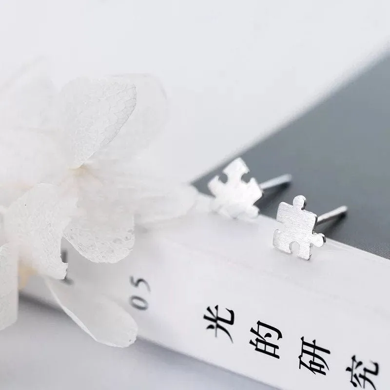 Jigsaw Puzzle Shape Studs Earrings-SS016