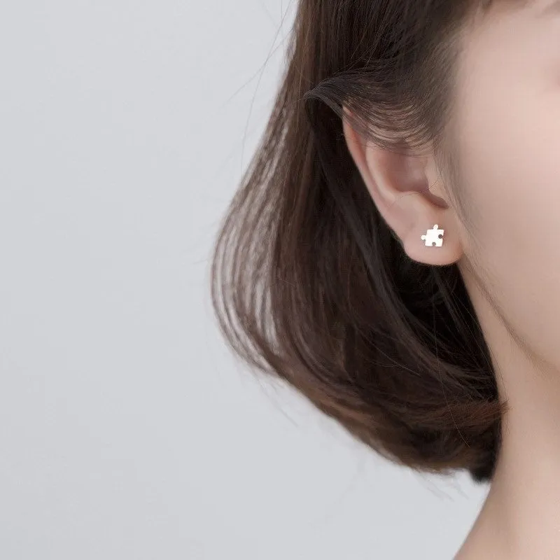 Jigsaw Puzzle Shape Studs Earrings-SS016