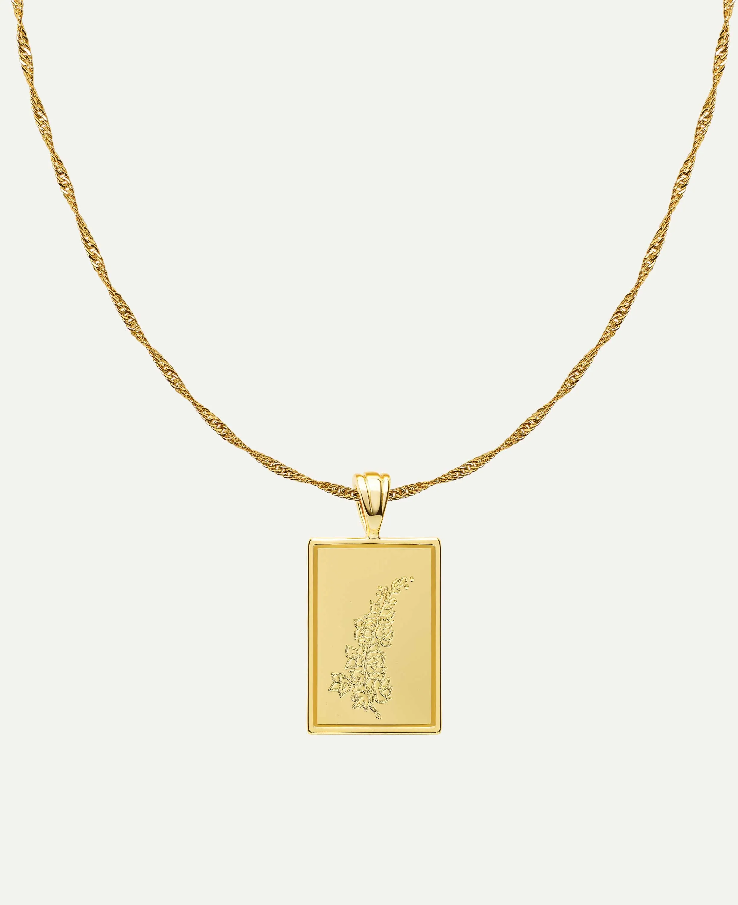 July - Delphinium Birth Flower Pendant Necklace