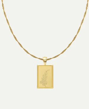 July - Delphinium Birth Flower Pendant Necklace