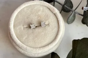 Lab-Grown 0.80tcw. Princess Cut Diamond Earrings