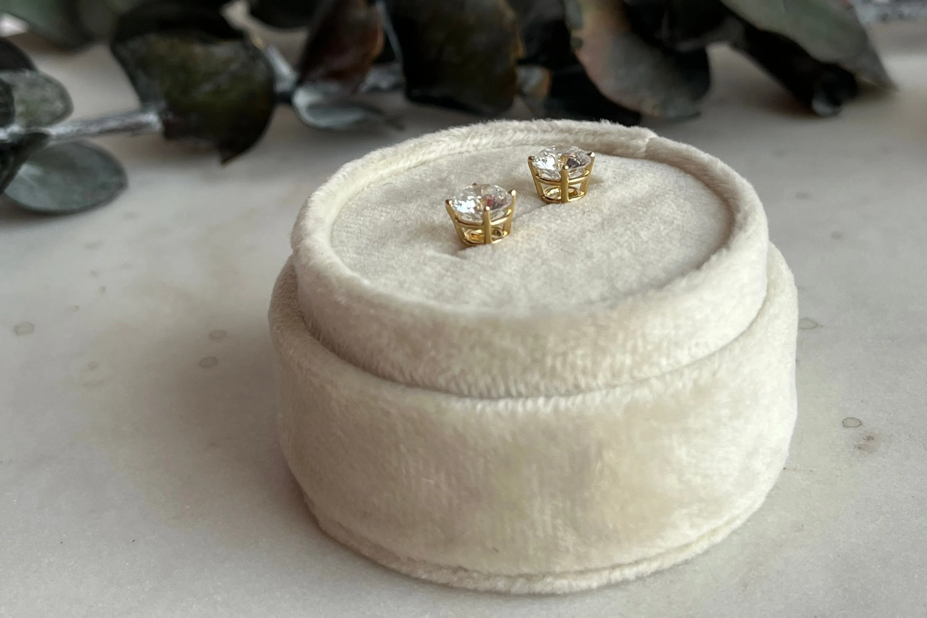 Lab-Grown 2tcw. Round Cut Diamond Earrings