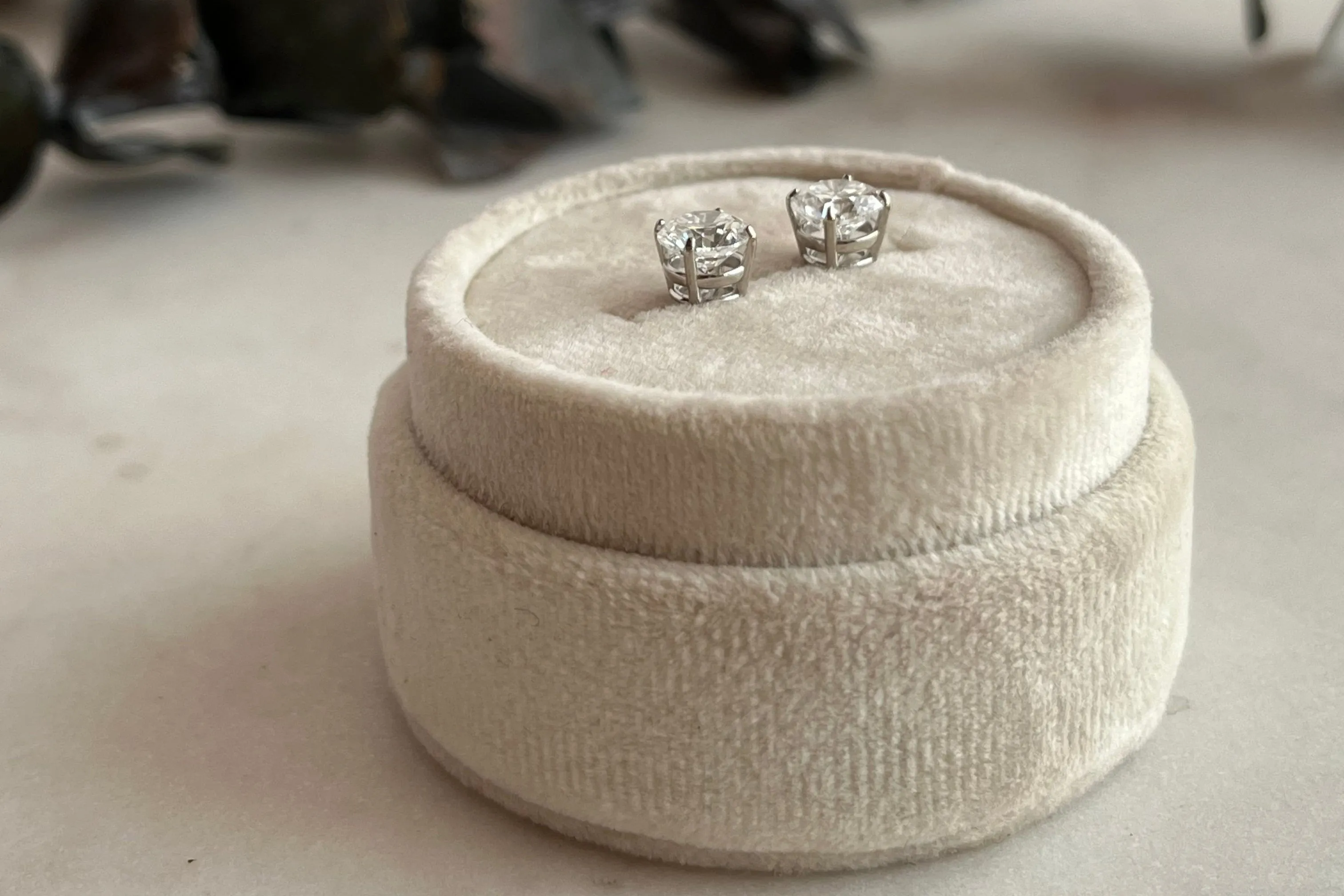 Lab-Grown 2tcw. Round Cut Diamond Earrings