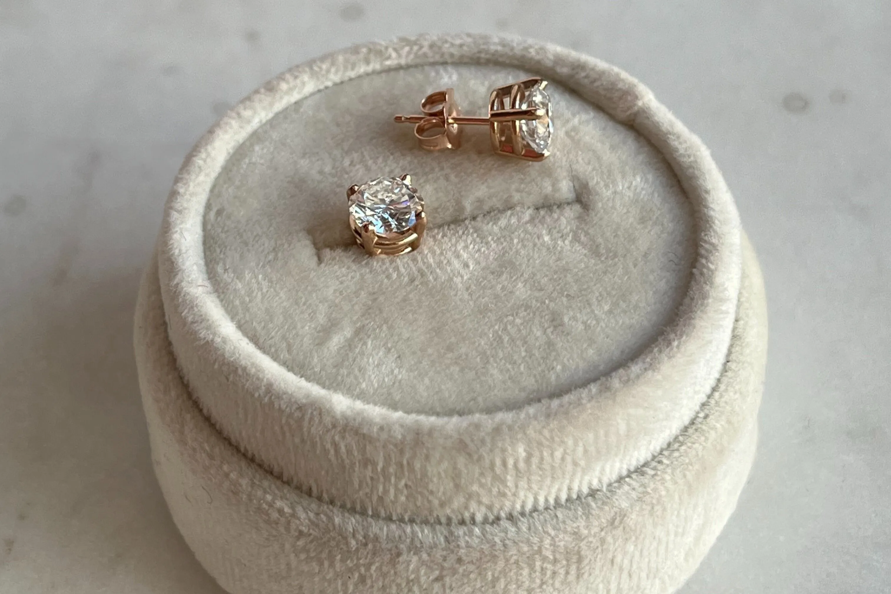 Lab-Grown 2tcw. Round Cut Diamond Earrings