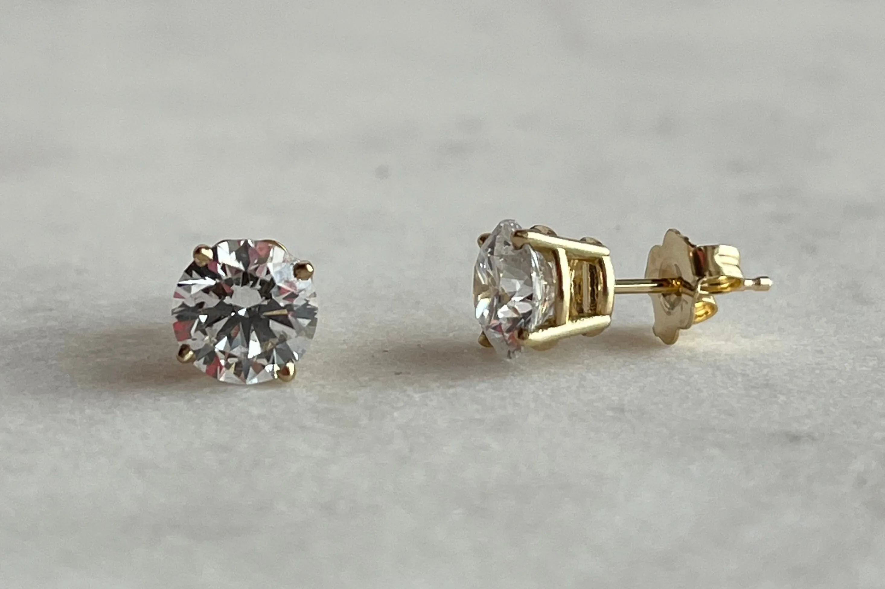 Lab-Grown 2tcw. Round Cut Diamond Earrings