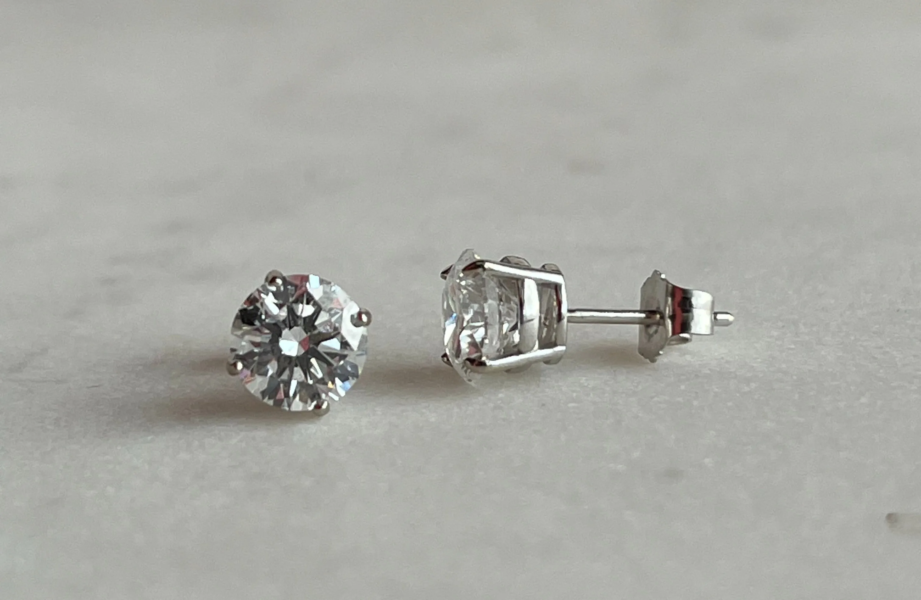 Lab-Grown 2tcw. Round Cut Diamond Earrings