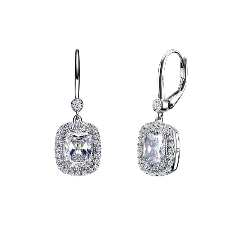 Lafonn Leverback Halo Earrings