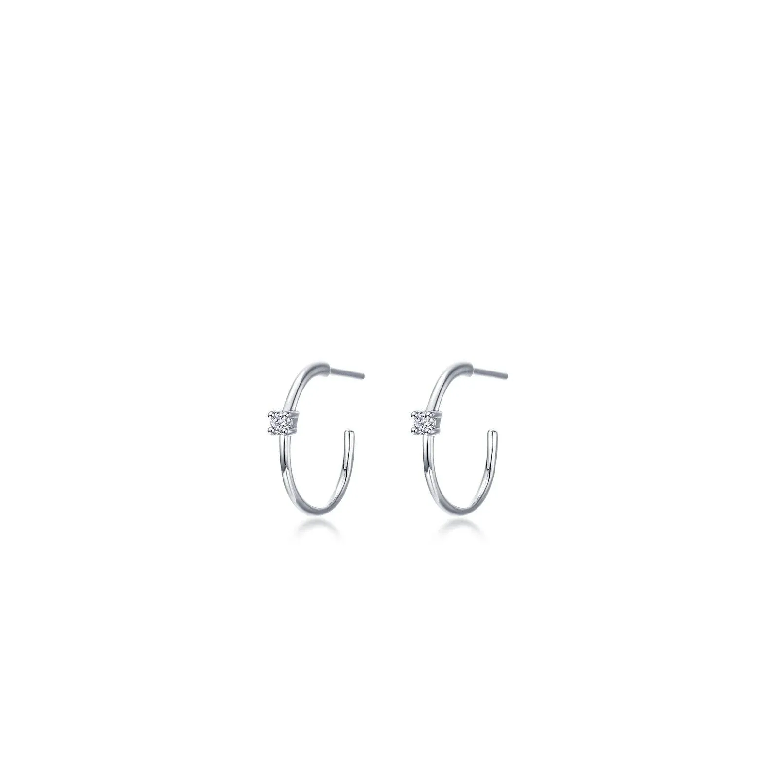 Lafonn Simulated Diamond 15mm High Polished Hoop Earrings E0628CLP00