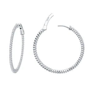 Lafonn Simulated Diamond 1.77ct Inside Out 35mm Hoop Earrings E3006CLP