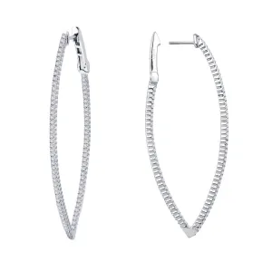Lafonn Simulated Diamond Marquise Inside Out 55mm Hoop Earrings E3001CLP