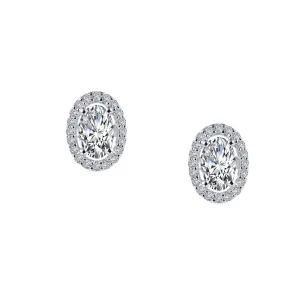 Lafonn Simulated Diamond Oval Halo Stud Earrings E0326CLP00